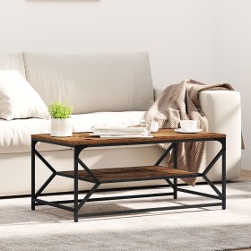 Mesa de café con estante de madera envejecida 90x50x40 cm, hecha de madera de , Mesas de centro - Ref: Foro24-868235, Precio:...