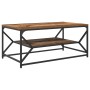 Mesa de café con estante de madera envejecida 90x50x40 cm, hecha de madera de , Mesas de centro - Ref: Foro24-868235, Precio:...