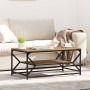 Mesa de café con estante de roble artesanal 90x50x40 cm de , Mesas de centro - Ref: Foro24-868236, Precio: 62,04 €, Descuento...