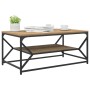 Mesa de café con estante de roble artesanal 90x50x40 cm de , Mesas de centro - Ref: Foro24-868236, Precio: 62,04 €, Descuento...