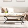 Mesa de café con estante de roble artesanal 90x50x40 cm de , Mesas de centro - Ref: Foro24-868236, Precio: 62,04 €, Descuento...