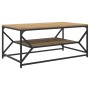 Mesa de café con estante de roble artesanal 90x50x40 cm de , Mesas de centro - Ref: Foro24-868236, Precio: 62,04 €, Descuento...