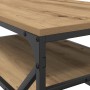 Mesa de café con estante de roble artesanal 90x50x40 cm de , Mesas de centro - Ref: Foro24-868236, Precio: 62,04 €, Descuento...