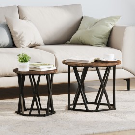 Mesa de Café Roble ahumado Madera maciza de Acacia Mediana de , Mesas de centro - Ref: Foro24-868245, Precio: 58,39 €, Descue...