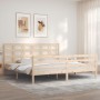 Estructura de cama con cabecero madera maciza 200x200 cm de vidaXL, Camas y somieres - Ref: Foro24-3194006, Precio: 142,86 €,...