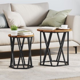 Mesas Laterales 2 pcs Madera Vieja Madera de Ingeniería de , Mesas de centro - Ref: Foro24-868265, Precio: 63,38 €, Descuento...