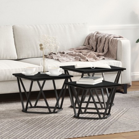 Mesas Laterales  3 pcs Madera de Roble Negra | Foro24.es | Tu tienda online para hogar, jardín y más Foro24.es