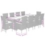 Set de comedor jardín 11 pzas con cojines ratán sintético negro en Conjuntos de jardín | Comprar online en Foru.es