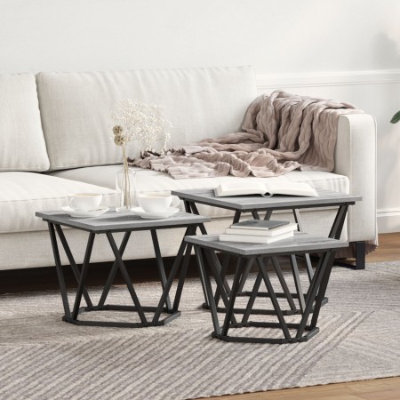 Mesas Laterales  3 pcs Gris Sonoma Madera Elaborada | Foro24.es | Tu tienda online para hogar, jardín y más Foro24.es