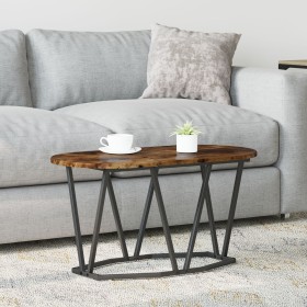 Mesa de café de roble ahumado 80x40x40,5 cm de madera ingenierizada y metal de , Mesas de centro - Ref: Foro24-869692, Precio...
