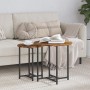 Mesa Lateral 2 pcs Madera de Roble Ahumada, Madera Ingenierizada y Metal de , Mesas auxiliares - Ref: Foro24-869698, Precio: ...