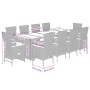 Set de comedor jardín 11 pzas con cojines ratán sintético negro en Conjuntos de jardín | Comprar online en Foru.es