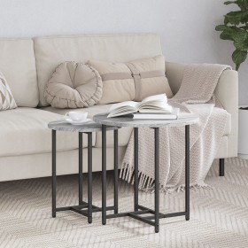 Mesa Lateral 2 pcs Gris Sonoma de Madera y Metal de , Mesas auxiliares - Ref: Foro24-869699, Precio: 47,50 €, Descuento: %
