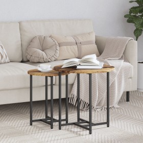 Mesa auxiliar de 2 piezas de madera antigua, madera de ingeniería y metal de , Mesas auxiliares - Ref: Foro24-869700, Precio:...