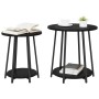 Mesa Lateral 2 pcs Negra de Madera y Metal de , Mesas auxiliares - Ref: Foro24-869702, Precio: 70,79 €, Descuento: -5%%