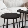 Mesa Lateral 2 pcs Negra de Madera y Metal de , Mesas auxiliares - Ref: Foro24-869702, Precio: 70,79 €, Descuento: -5%%