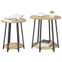 Mesa auxiliar de 2 piezas en madera de roble sonoma y metal de , Mesas auxiliares - Ref: Foro24-869703, Precio: 66,85 €, Desc...