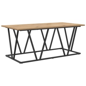 Mesa de café Artisan de roble 100x50x40 cm, de madera de ingeniería y metal de , Mesas de centro - Ref: Foro24-869713, Precio...
