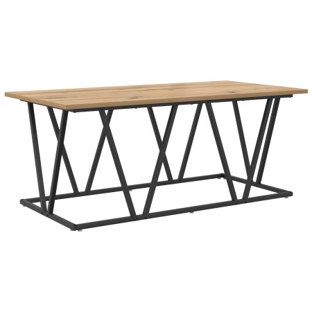 Mesa de café Artisan de roble 100x50x40 cm, de madera de ingeniería y metal de , Mesas de centro - Ref: Foro24-869713, Precio...