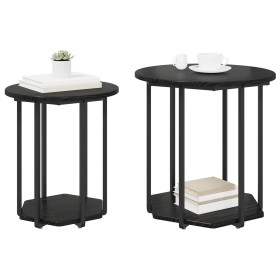 Comprar Mesa Lateral 2 pcs Madera de Roble Negro