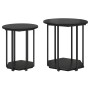 Mesa Lateral 2 pcs Madera de Roble Negro y Metal | Foro24.es | Tu tienda online para hogar, jardín y más Foro24.es