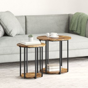 Comprar Mesa Lateral 2 pcs de Madera de Roble