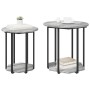 Mesa Lateral 2 pcs Gris Sonoma de Madera y Metal de , Mesas auxiliares - Ref: Foro24-869717, Precio: 72,48 €, Descuento: -5%%