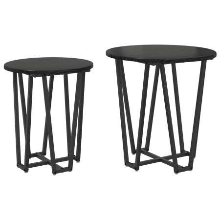 Set de Mesas Laterales  de 2 - MDF y Metal en Roble Negro | Foro24.es | Tu tienda online para hogar, jardín y más Foro24.es