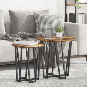 Comprar Mesa Auxiliar 2 Pzs de Roble Ahumado con
