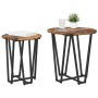 Mesa Auxiliar 2 Pzs de Roble Ahumado con Madera Ingenierizada y Metal | Foro24.es | Tu tienda online para hogar, jardín y más Foro24.es