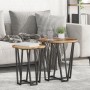 Mesa lateral de 2 piezas hecha de madera reciclada, tablero de madera y metal de , Mesas auxiliares - Ref: Foro24-869724, Pre...