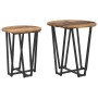 Mesa lateral de 2 piezas hecha de madera reciclada, tablero de madera y metal de , Mesas auxiliares - Ref: Foro24-869724, Pre...