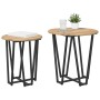 Mesa Lateral de 2 Piezas en Madera de Roble y Metal | Foro24.es | Tu tienda online para hogar, jardín y más Foro24.es