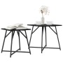Mesa Auxiliar de 2 piezas en Madera de Roble Negra y Metal | Foro24.es | Tu tienda online para hogar, jardín y más Foro24.es