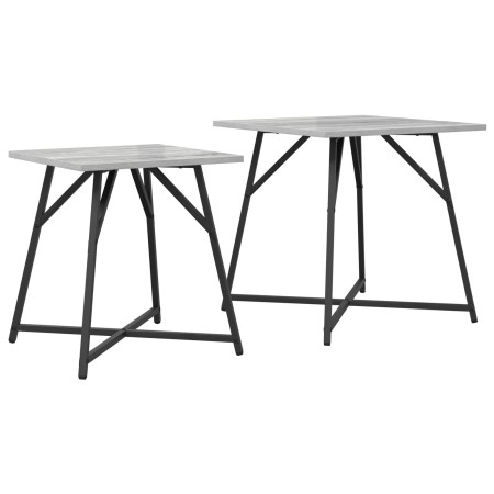 Mesa Auxiliar  2 pcs Gris Sonoma de Madera y Metal | Foro24.es | Tu tienda online para hogar, jardín y más Foro24.es