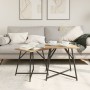 Juego de 2 Mesas Auxiliares  en Roble Artesanal con Madera Compuesta y Metal | Foro24.es | Tu tienda online para hogar, jardín y más Foro24.es