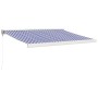 Toldo retráctil aluminio y tela azul y blanco 3x2,5 m de , Toldos - Ref: Foro24-3154521, Precio: 375,92 €, Descuento: -5%%