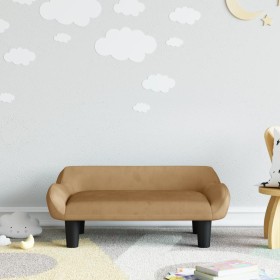 Sofá para niños de terciopelo marrón 70x40x24 cm de , Mobiliario para bebés y niños pequeños - Ref: Foro24-3196354, Precio: 7...