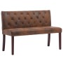 Banco de piel de ante artificial marrón 120 cm de , Bancos para recibidores y almacenamiento - Ref: Foro24-288573, Precio: 22...