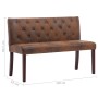 Banco de piel de ante artificial marrón 120 cm de , Bancos para recibidores y almacenamiento - Ref: Foro24-288573, Precio: 22...
