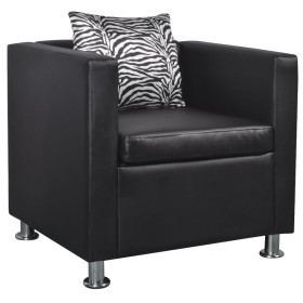 Sillón de cuero sintético negro de , Sillones - Ref: Foro24-242210, Precio: 210,31 €, Descuento: -5%%