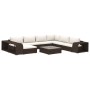 Set muebles de jardín 10 pzas y cojines ratán sintético marrón | Foro24.es | Tu tienda online para hogar, jardín y más Foro24.es