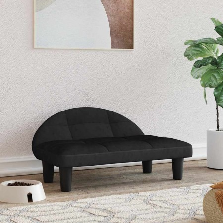 Cama para perros de terciopelo negra 70x52x30 cm de , Camas para perros - Ref: Foro24-171942, Precio: 67,38 €, Descuento: -5%%