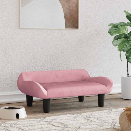 Cama para perros de terciopelo rosa 70x40x24 cm de , Camas para perros - Ref: Foro24-171954, Precio: 68,74 €, Descuento: %