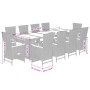 Set de comedor jardín 11 pzas con cojines ratán sintético negro en Conjuntos de jardín | Comprar online en Foru.es