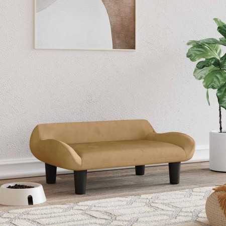 Cama para perros de terciopelo marrón 70x40x24 cm de , Camas para perros - Ref: Foro24-171956, Precio: 72,01 €, Descuento: -5%%