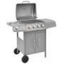 Barbacoa grill de gas 4+1 quemadores plateada de , Barbacoas - Ref: Foro24-273791, Precio: 280,04 €, Descuento: %