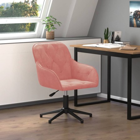 Silla de oficina giratoria de terciopelo rosa de , Sillas de oficina - Ref: Foro24-344860, Precio: 95,48 €, Descuento: %