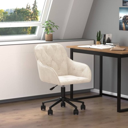 Silla de oficina giratoria de terciopelo color crema de , Sillas de oficina - Ref: Foro24-344876, Precio: 99,22 €, Descuento: %