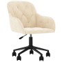 Silla de oficina giratoria de terciopelo color crema de , Sillas de oficina - Ref: Foro24-344876, Precio: 99,22 €, Descuento: %